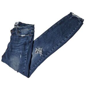 Paige Hoxton Crop Jeans Womens Size 30 Skinny Mid Rise Dark Wash Denim Pants